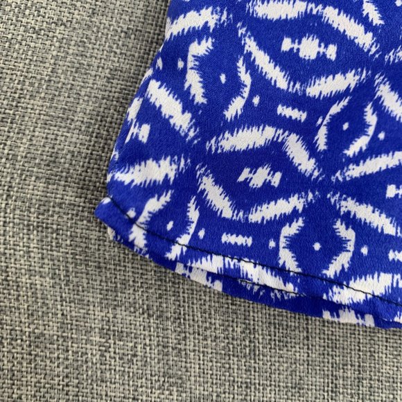 Joe Fresh Geometric Shift Dress Medium Blue Black & White Lightweight Belt Loops - Picture 6 of 14